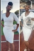 I purchased this dress for a white dinner I attended. It was the perfect fit. The size, material, and length was It exactly what I was looking for! The material was pliable and very comfortable. I would definitely recommend this dress and would purchase  it in other colors if available. - Tewanna B.