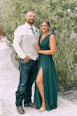 This dress was absolutely stunning, comfortable, and flattering for my sister-in-laws wedding! I received so many compliments on it all night. The only thing we slightly altered was the deep v neck, my grandma sewed it shut about an inch or two up for me. I don't have any cleavage but it made it fit better in the top area so it wasn't a big open space lol - Allie A.