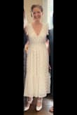 Wore this for a wedding celebration and got so many compliments. Was able to move, breathe, and feel beautiful! Fabric not too thin and good laying so you can wear whatever you need underneath. Highly recommend. - Andrea J.