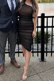 The style of this dress was amazing. It's was flattering and hit my curves in all the right places. The only issue is the top mesh. It arrived with some snags on it. Unfortunately, I didn't have time to exchange it before the wedding I was attending so I had to suck it up& other than that though, loved it! - Alyssa B.