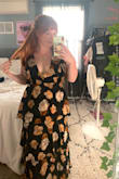 I loved this dress for a wedding, it was so comfy and I fit in my usual size (L). It was a great length with heels and I ended up just using boob tape to feel secure! I received lots of compliments. - Kate R.