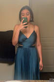 This is my first time buying from Lulus and I will do it again! 
I wore this dress (teal) for a wedding
I received a lot of compliments on it.
I'm a 5'10" and still was long. The top it was little loose for my chest. But I fixed. 
So classy and beautiful color.
I'm waiting an occasion for wearing it again. - Lorena M.