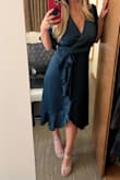 Wore to a cocktail party and the small worked great. Length was good and loved the faux wrap style. - Rachel R.