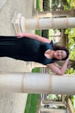 Super flattering and well made but the neckline is a little scandalous if you have a large bust! I wore it to an outdoor fall wedding and the velvet was just right for the event but I definitely wouldn't wear it to a church wedding. - Jamie A.
