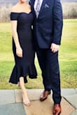 This dress is the PERFECT material and fit! Super flattering! I usually am not a fan of strapless but this stayed put all night! I highly recommend using the sizing feature.  I would have thought that I would be a medium but the survey put me at a small so I went with it and it fit like a glove. - Meghan L.