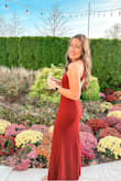 This dress was everything I could have wanted for a wedding guest dress. It was beautiful and fit very well. True to size. I am tall so it was also a great length for me. - Kristine T.