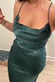 I wanted to love this dress so badly and wear it to my friends wedding bc I loved the pattern. Unfortunately the length is a little odd and it's not quite floor length (I'm 5'4") so it looked more cocktail than black tie :( also bc the fabric is not stretchy at all I had to go one size up from an M to an L (normally I'm a size 6) - Andrea R.