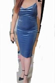 Purchased this for a wedding and I love how simple and elegant it is. It's stretchy and hugs my curves nicely. I also like that there isn't extra material hanging loosely where the dress ends behind the knees. Usually, that happens if the skirt is too big/loose, but not with this dress.
The straps keep falling though. They're rounded and not flat. I had the straps shortened by about half an inch, so while the dress no longer fell past my bra line, the straps would still roll off my shoulders. - Mary W.