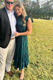 This dress was perfect for a fall wedding!! Usually, I am between small and medium and a small worked perfectly! - Amanda L.