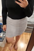 Always a hassle to find skirts that fit. I have 29/30 waist and my hips are 42. I have a big butt so skirts are always a miss. This one fit perfectly. Hugs my curves but doesn't suffocate my legs or squish me. It is fitted but not tight. I'm 5'4 and weigh 160. Hope that helps - Angelica T.