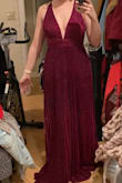 This dress is even prettier than it looked online. It is very long, touching the ground even on my tiptoes so I'll have to get it hemmed. Can't wait to wear it to a New Year's Eve wedding I'm attending! - Riley M.