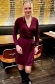 This dress is so soft and casual yet easy to dress up. Perfect for fall, statement jewelry, and boots. Love the deep plum color and it had no static at all (wore it with pantyhose and a coat on top). - Anna C.