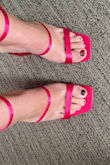 LOVE the color! And love the strappy look but am so thankful for the bigger heel. I'm 205 lbs and need more support and this heel gives it! I think there's enough room for those cushion inserts for heels too! For someone who wears muck boots to work daily, I can't wait to wear these shoes in Vegas next month! - Mariah L.
