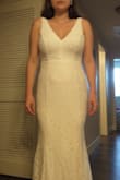 This dress is gorgeous. The material is very soft & the large fit me well. My underbust is 33" and it is snug, any tighter would have been uncomfortable. I found that the material was forgiving & the cut very flattering. - Vanessa N.