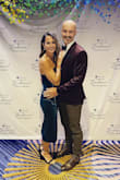 I originally ordered a small because of the amount of stretch of the dress. It would have been wearable but with my height The slit was too high. I returned and got a medium and the fit was great! So many compliments, I hope I have another reason to wear it again this holiday season! - Paula Z.