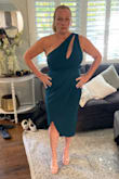 I wore this to a wedding and got a million compliments.  It fit perfectly.  I originally wore a strapless bra but I'm a DD and the bra was slipping so I took it off and felt and looked so much better.  You don't need a bra. - Nancy M.