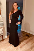 This dress is stunning. Fits perfect, lots of compliments. The zipper gets stuck about half way up though. Only because the fabric is thicker. Can be Tricky to get on by yourself. - Laura S.