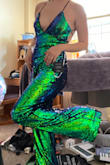 I loved this outfit. I had to take 4" off of the length, but that was expected. I ordered a small which fit well. I wore it for a birthday event and received many compliments. - Zoe K.