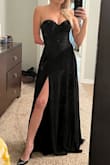 So in love with this dress. It's tight but fits so flattering. I ordered an XS. I'm 5'0, 107lbs. I couldn't reach to zip the back all the way, but it shows the rhinestones go all the way around. - Kole L.