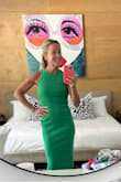 Perfect fit and is thick so no see through anything. Super flattering. The green is perfect!! - Jayna C.