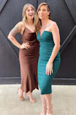 Loved this dress, very elegant. I did alter the straps off. They were too tight fitted on my arms. Overall beautiful color, great length. Wore to a wedding and had a ton of compliments. Great for a holiday party that I will be wearing to next! - Erin H.