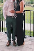 Wore this to my rehearsal dinner and again to another wedding. That back is sexy! Fits snugly so it shows off your curves. Super comfortable as well! We did sew in a sparkly piece on the front because it did cut a little deep for my preference. - Bailey F.