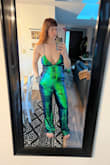 The fabric of this jumpsuit is amazing! The bottom part fit great and the pants were nice and long for my 5'9 frame but the top part was terrible. It needed an extra 1-2 inches of fabric in the waist. The top part was so short that my boobs were about to fall out. I tied it as tight as I could to make the top part rise but then the strings are digging into my back. I don't recommend this for anyone with a long torso and if you have breast larger than a D don't expect any type of support. So disappointed. I hate perfect event I wanted to wear this too. Will be returning - Kayla L.