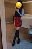 Lulus has *the best* shoes. I tend to knock my feet together and somehow bump into everything while wearing nice shoes but they still look brand new and didn't get a single scuff. Surprisingly easy to get on and off for a thigh-high boot. Quality boot for a great price. Paired with Sultry Moves Mesh Plunge Sleeveless Bodysuit and Corte Red Vegan Leather Mini Skirt. - Katherine S.
