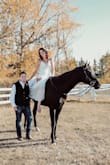 This dress fit better than I expected and was so comfortable to wear all day for my wedding, including taking pictures on my horse! The material was lovely, flowed nicely and made for some amazing photos. I couldnt have asked for anything better, especially for the price! And I wouldnt hesitate to buy it in other colours to wear to other peoples weddings as well! - Cassandra W.