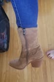 I bought these for a long weekend trip to Nashville. I like that they have a western style but aren't so over the top that I won't wear them other places. I also love that the shaft is very narrow because I have thin calves. I go between a 6.5 and a 7, and if I had time, I might've exchanged the 6.5 for a 7. My toes were definitely a bit pinched in them but I'm not sure if it's because they were too small, they are so pointy, or just that I walked an unnecessary amount of miles in them! Still love them! - Meghan L.