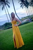 This is a beautiful, high quality dress. Fancy but not over the top. Got many complements and felt very comfortable wearing it at a cocktail reception on Maui - Magdalena S.