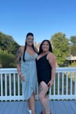 This dress is so lovely and flattering! Very comfortable to wear all night while dancing and enjoying my friend's wedding. The material is stretchy so it hugs curves perfectly. The dress in the front rides up a little bit but the crossover leaves you covered! Love love love this dress. - Lauren D.