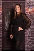 Wore this to a gala honoring my best friend who is a young mother battling stage 4 cancer. I was the honorary speaker. I felt this dress was classy but also sweet. I did wear a black tank top under it, by choice, I could have gone without but for my own comfort I wore it. Ordered size medium. Also wore tights, because I live in MN and it's cold!! - Anna H.