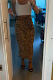 Love this wrap skirt! I ordered two prints different because I love it that much! Dressed up or down this skirt is so virsitle and I get compliments on it all the time. It can be difficult to find skirts that fit my small frame well but this is perfect because it's a wrap. Im 5'1 and Length was perfect also. - Trish M.