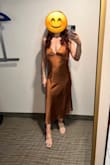 Wore it to a fall wedding and got lots of compliments! The color is perfect and the cut is flattering. The material is thicker than expected! I was able to go bra-less even after a year of breastfeeding ;) Im normally a M in Lulus but a S was perfect - Megan S.