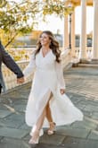 This was the perfect dress for my engagement pictures. I looked for months for a dress that was classy and elegant and would elevate the pictures. I have received so many compliments on it. So happy after multiple dresses, this is the one I chose! - Jacqueline V.
