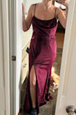 I'd consider myself a larger small with a big bust, but this dress made me completely shapeless. Typically I love these draped tops, but this is the first time I've worn one that is unflattering. I'm not sure if it's because it just runs big, but certainly, if you're a B or smaller you'll need some major alterations. Try sizing down and it might work out. Otherwise it's a pretty dress with an interesting color - kinda mauvy, plummy red - Brandon Y.