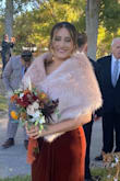 Got so many compliments on this fur! Kept me warm at a fall wedding. Beautiful light blush color. - Mallory A.