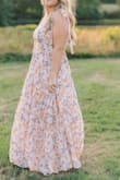 Wore this dress for my engagement photoshoot and felt so beautiful! The fabric is VERY lightweight and it's flowy. I am short so it was a perfect full-length dress on me. Can't wait to wear it again. - Kiley S.