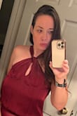 The color is not true to what is on the site and looks cheap, I thought for sure this was my Xmas outfit was going to wear my Lulus dark green velvet pants, but it just looks like a kind of brown burgundy, which looks ugly to me. But maybe some might like it, I'm just so disappointed. It's a return. - Erin C.