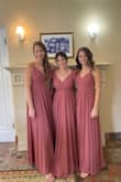 As others have said the straps are pretty thin but not enough to rip! Considering I did wear it for an all day wedding and was able to complete all the responsibilities of a bridesmaid. My shoulders did get red since the straps were taking on the weight of the dress but overall it was comfy and looked great! - Michelle S.
