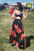 Love, love, loved this dress! I wore it for a wine festival and it fit perfect. I did wear heels, but even without the heels, the dress length was to my ankles. - Leah M.