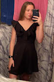 I'm obsessed with the fit of this dress. The straps are secure on the shoulders, so you don't have to worry about them falling. I have a wider rib cage so it is a little snug in that region, but it looks great once zipped. - Annie K.