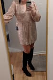 This dress was so cute and easy to wear. The only thing was getting stuck on the sequins. And I wore it to a party where a lot of sequins we're being worn and was getting stuck to people all night haha! It was funny at least but just be warned! - Eileen M.
