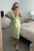 I am so excited to wear this dress on my upcoming trip to Hawaii! I was skeptical about this dress at first because I usually don't feel comfortable wearing clothes without a bra but this dress is very supportive and flattering. Super cute and true to size! - Rachel R.