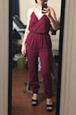 Material is so thin and cheap, and the jumpsuit didn't flatter my figure at all. Might partly be because I'm short. It just looked baggy. - Maddie M.