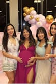 I wore this dress for my baby shower in my week 32 - Maria M.