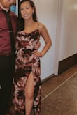 Purchased this dress for a wedding and got so many compliments!! The lower back is sexy but classy and it's not too tight around the waist. - Tina M.