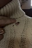 The sweater came with a hole near the neck. Bummed because I was excited about my first Lulus order. My sister just got an order and each item was great, so I guess it's a hit or miss. If there were not a hole it would be a great sweater. - Morgan O.
