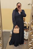 This dress is amazing. It was a last minute buy because they one I originally ordered from some place else came way too small. I had 3 days until a wedding I was apart of, And this came right on time! I recently gave birth to my second baby in less than a year so I was a bit on the bigger side, didn't lose the original baby weight before more baby weight came on! So I was really worried about how I was going to look. I disliked my mama pouch and my arms but this... this fit was just perfect, the length was a bit too much for me but that's just because I'm shorter than average haha! The flow of the dress, the lightweight, the extra room in the bust area, I mean everything was just perfect. I loved it! Can't wait to order more colors! - Selma K.